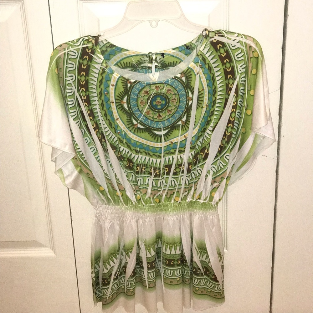 Green and white Blouse